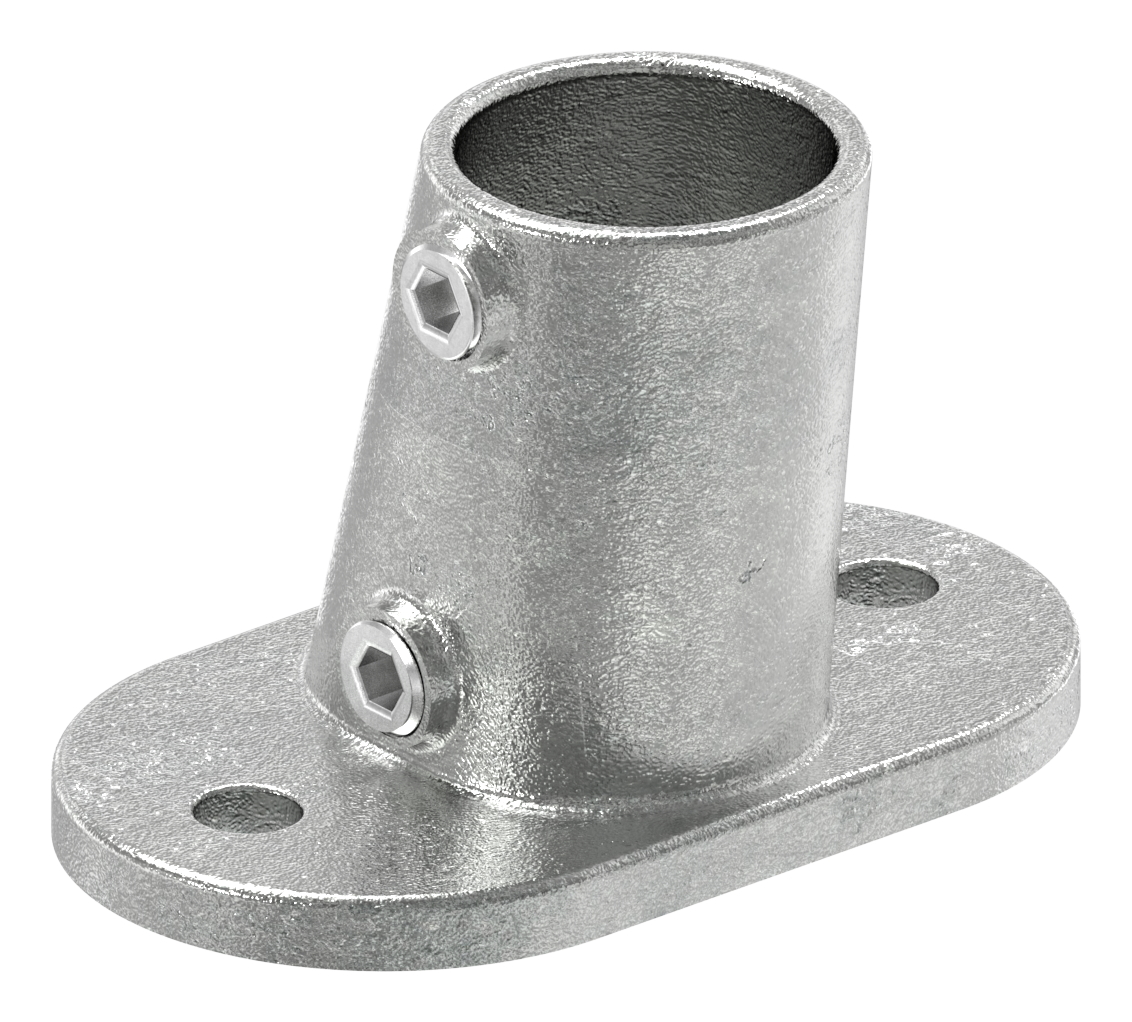 Fußplatte variabel mit 2 Bohrungen, für Rohr Ø 48,3mm