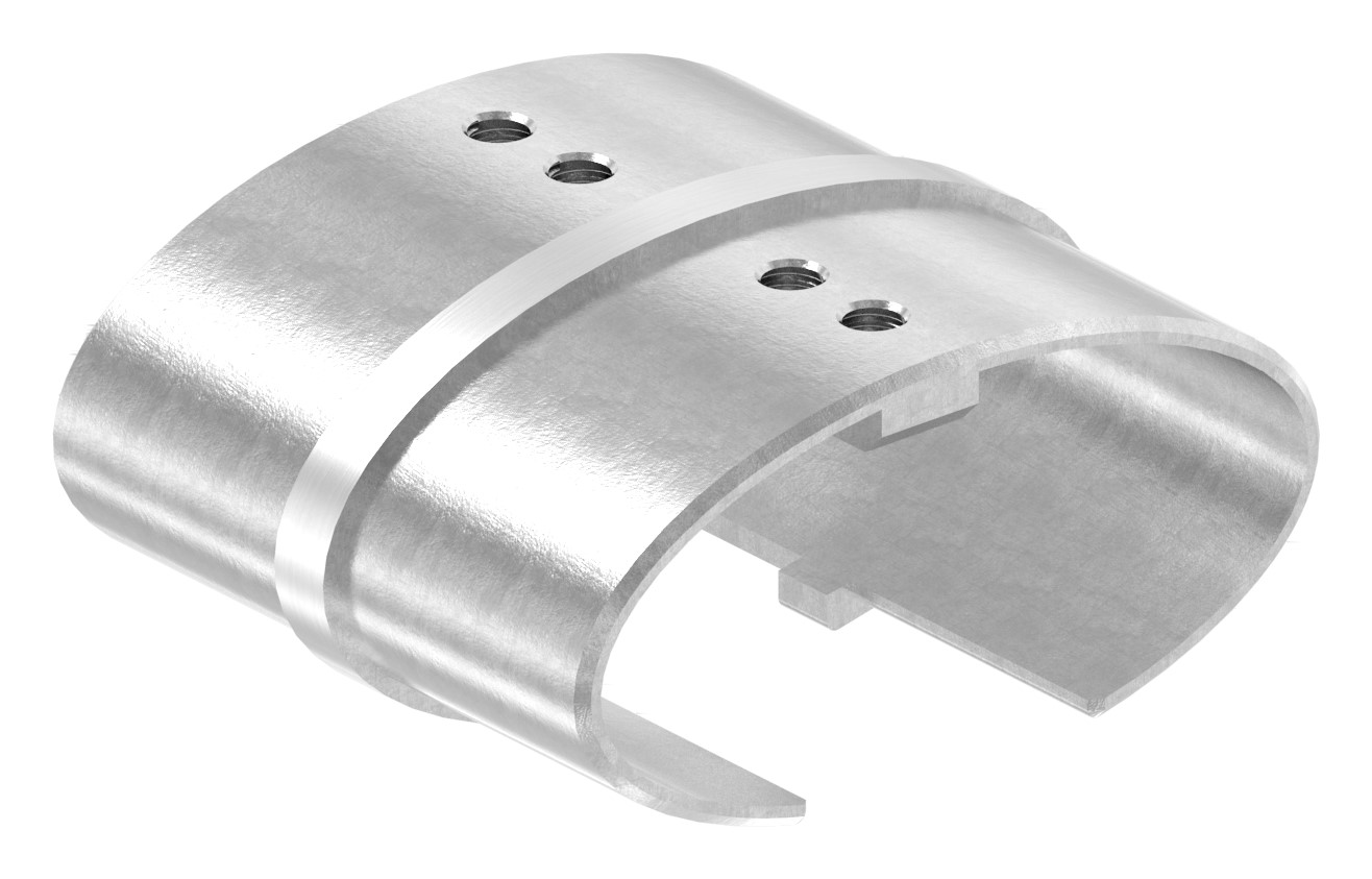 Verbinder 180° für Ovalnutrohr 80x40mm, V2A