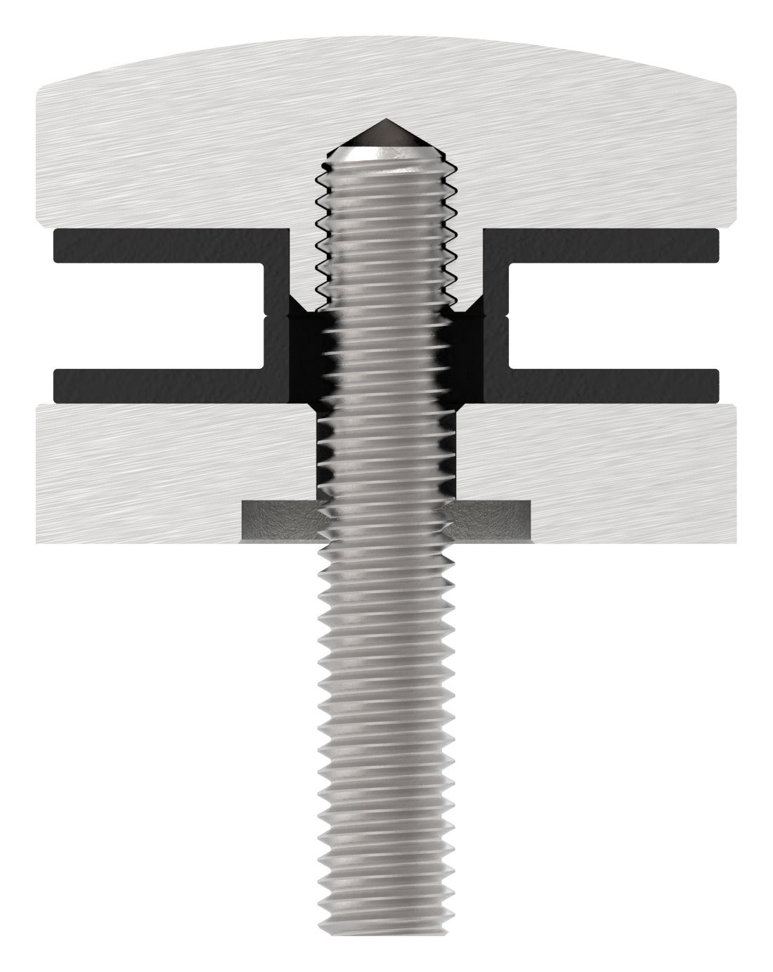 Oberteil für 62mm Glaspunkthalter, V2A Oberteil für 62mm Glaspunkthalter, V2A