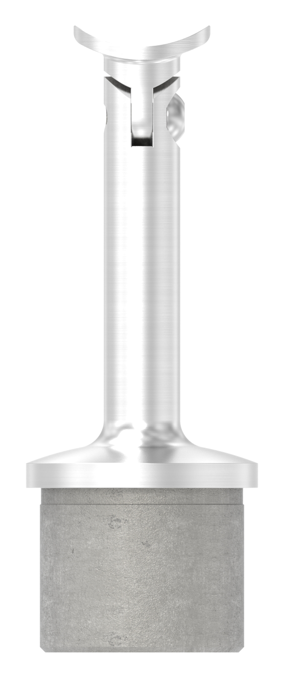 Rohrabschlussstopfen mit Gelenk und Platte, für 42,4x2,5mm, V2A