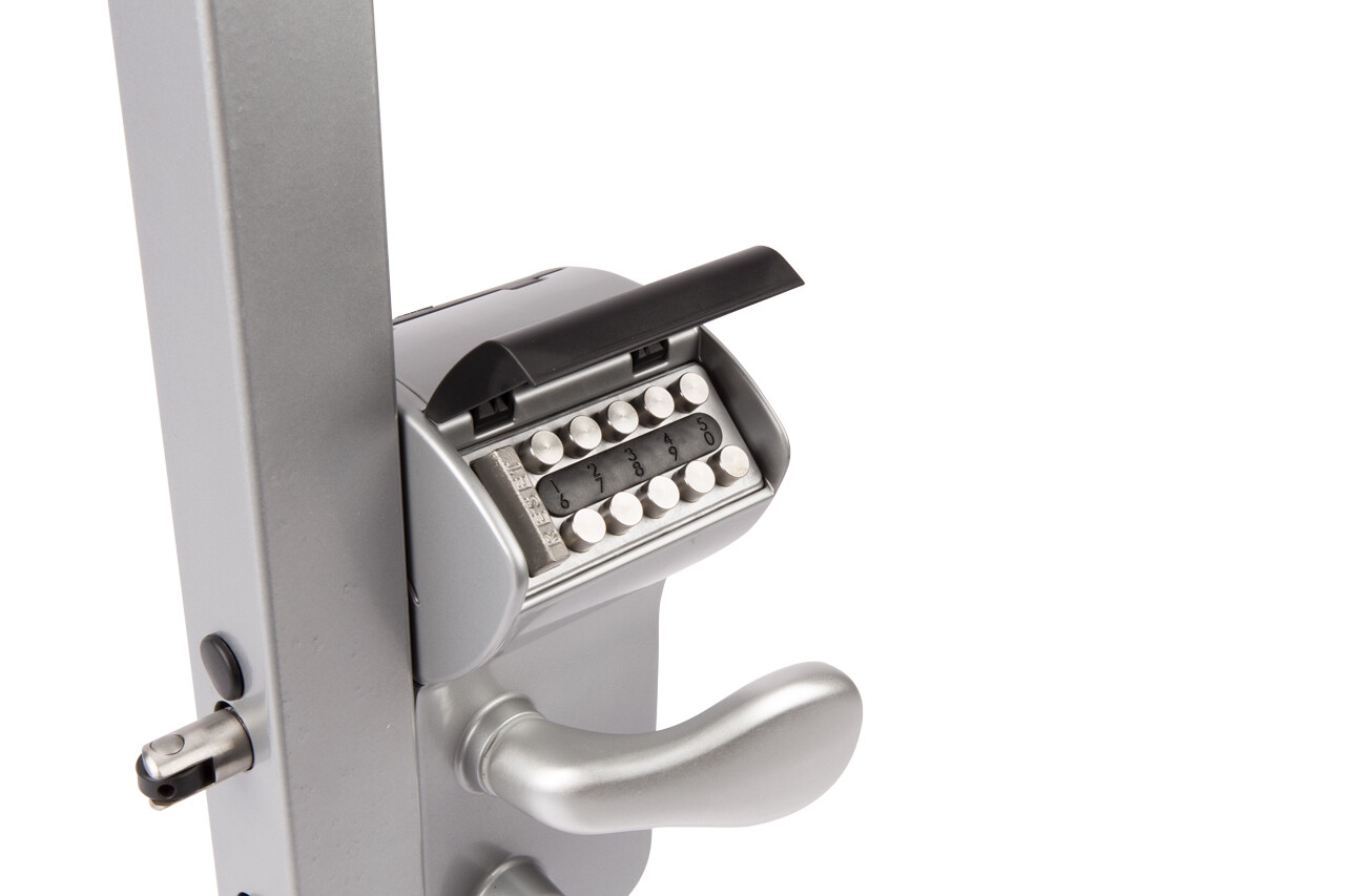 VINCI - Mechanisches Codeschloss LMKQV2, für Profilrohr 40 - 60mm, Farbe RAL 7016