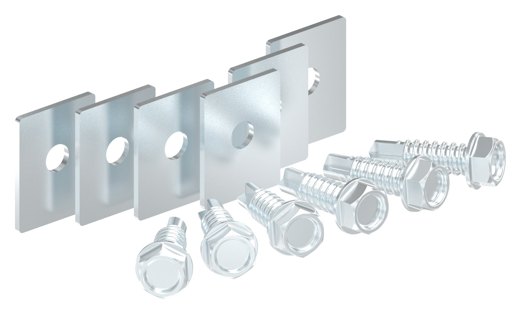 Befestigungszubehör für Zahnstange aus Nylon mit selbstsbohrender Schraube, 6 Stück, verzinkt