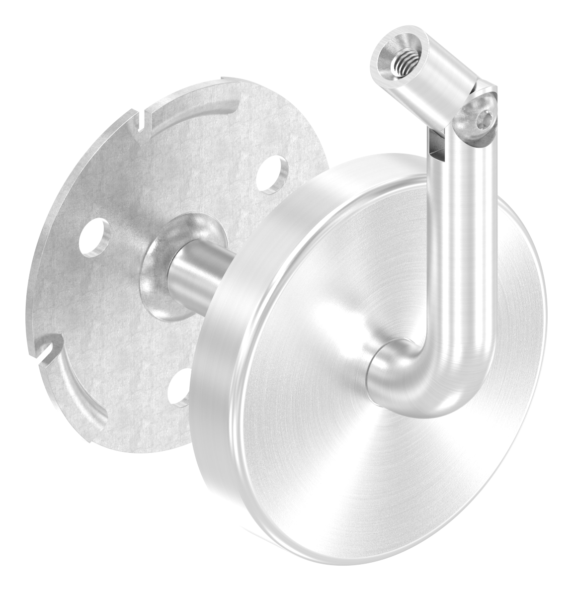 Handlaufhalter inkl. Cliprosette (Ronde und Bügel verschweißt), V2A Handlaufhalter inkl. Cliprosette (Ronde und Bügel verschweißt), V2A