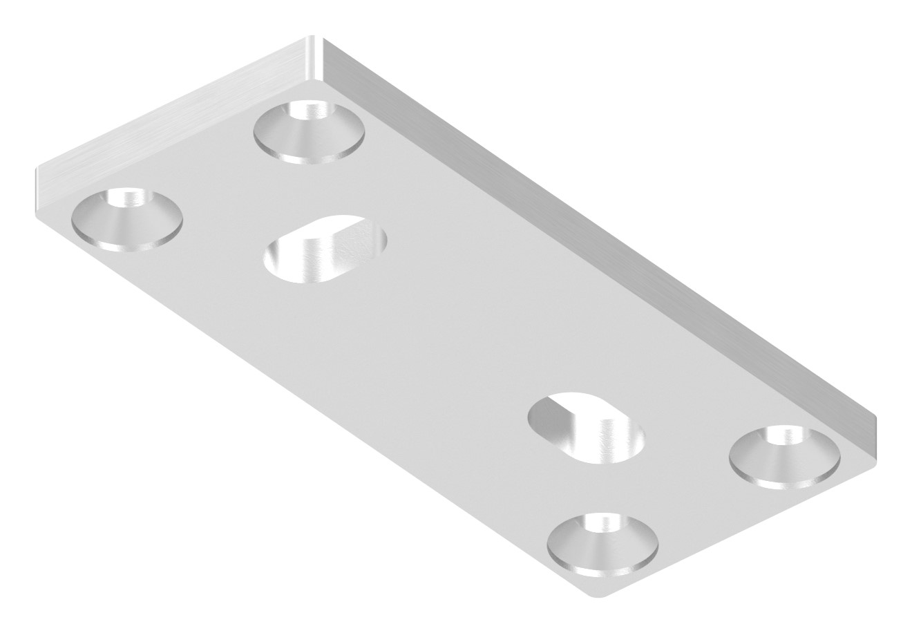 Ankerplatte 130x55x8mm, passend für Spannringe, V2A