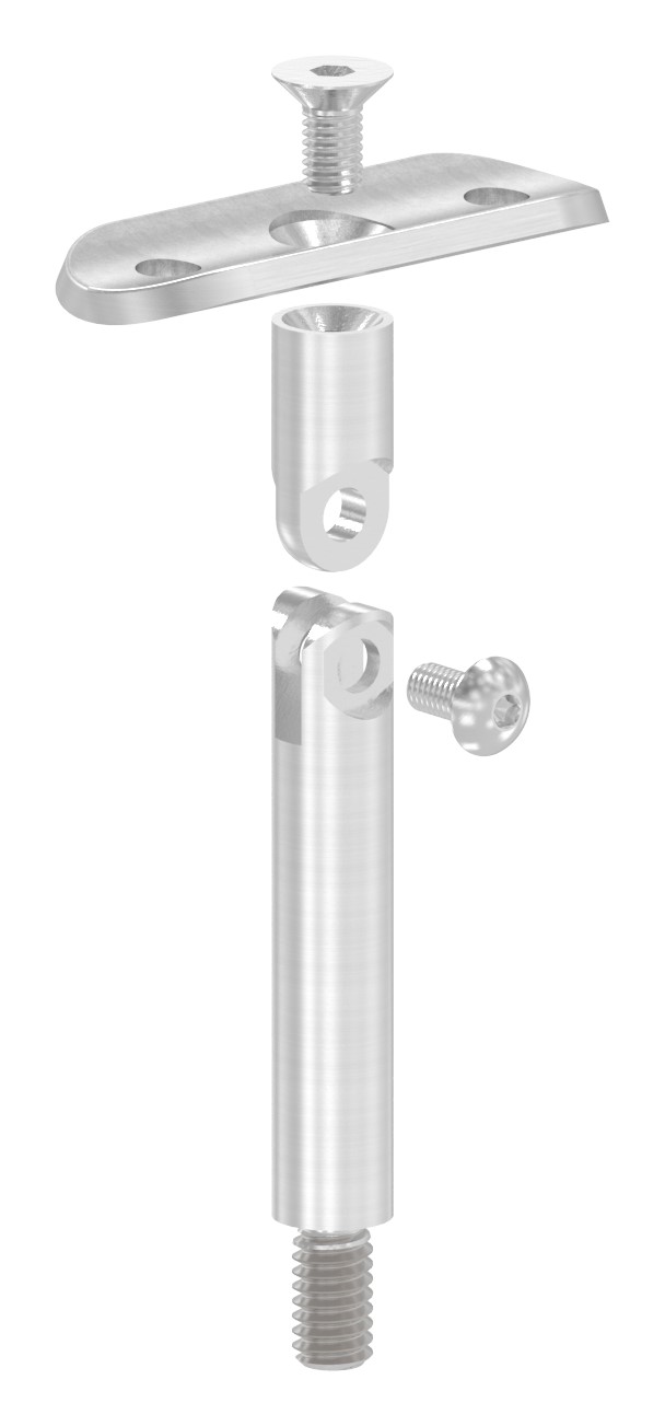 Gelenkstift Ø 12mm mit Handlaufanschlussplatte 42,4mm, V2A