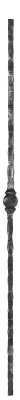 Knubbelstab 13x13mm, gehämmert, H: 1250mm