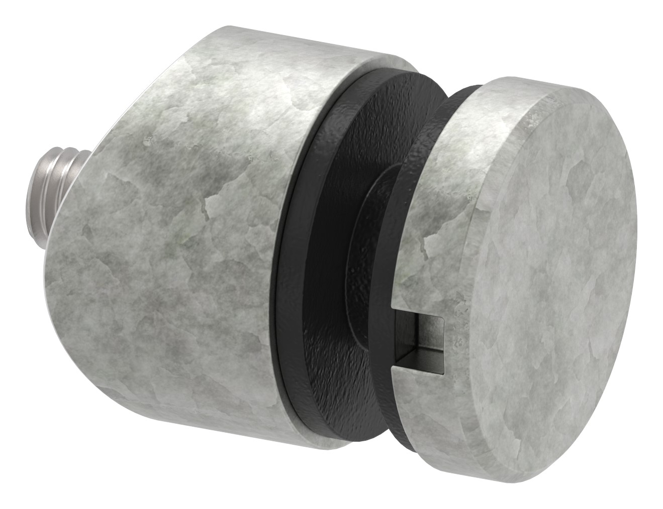 Glaspunkthalter 30mm, Anschluss: 42,4mm, Zink roh