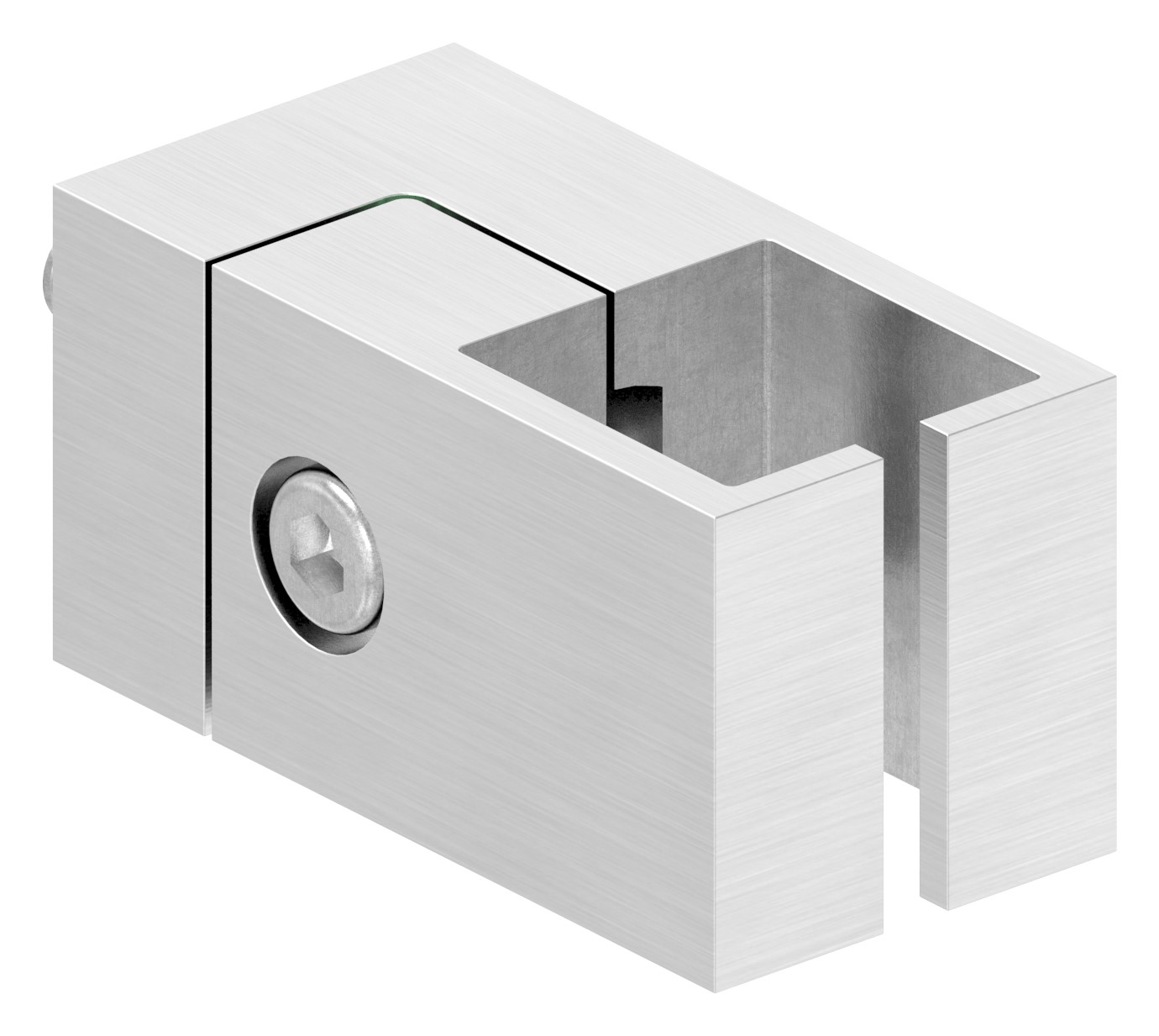 Halter für quadratisches Klemmprofil 20x20mm, Anschluss: gerade, V2A