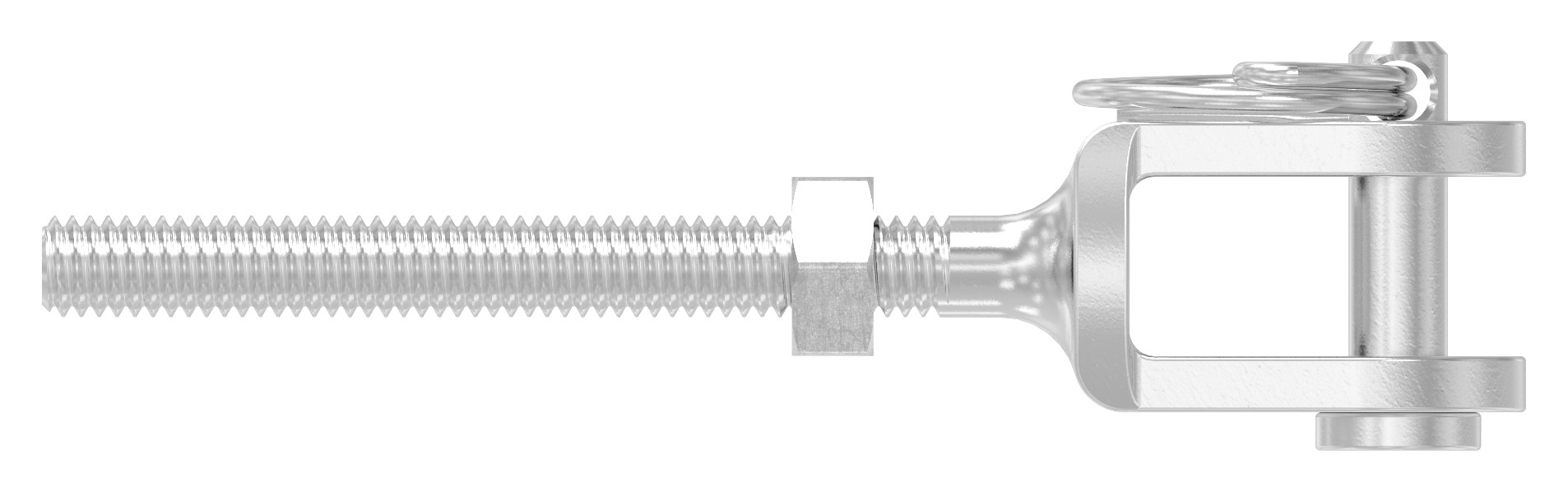Gabelterminal mit Außengew. M4 rechts, V4A