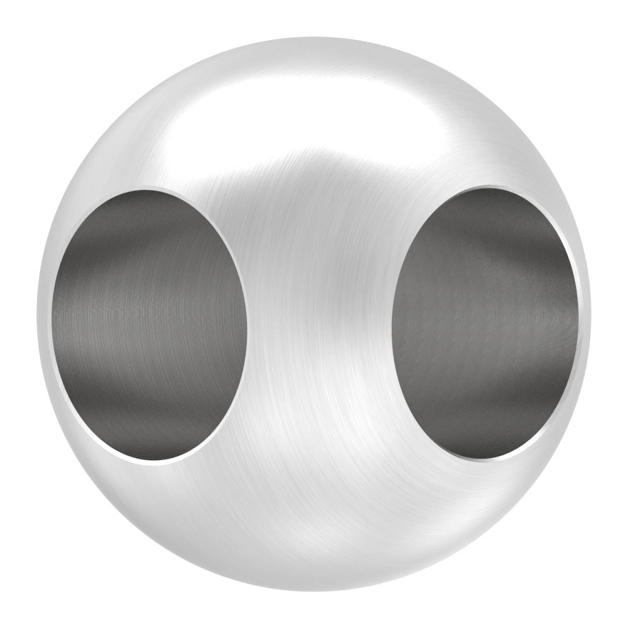 Vollkugel Ø 25mm mit 2x 12,2mm Bohrungen 90°, V2A