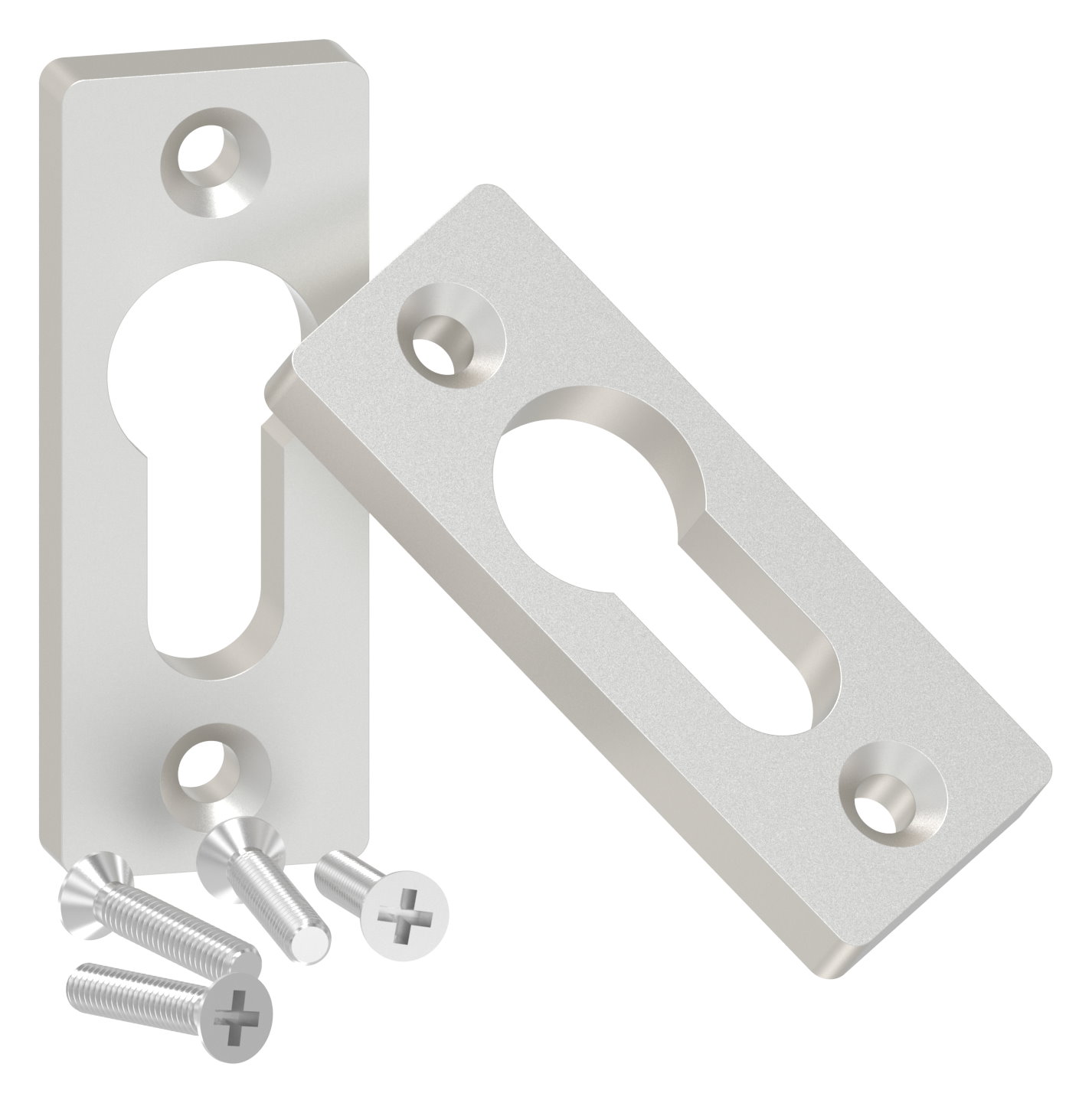 Schlüsselrosette PZ-Alu Vierkant (Paar)