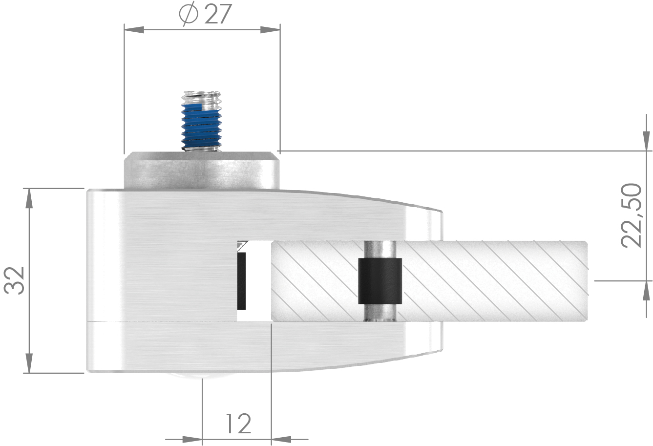 Sichtschutz Endglasklemme Mod. 26, V4A