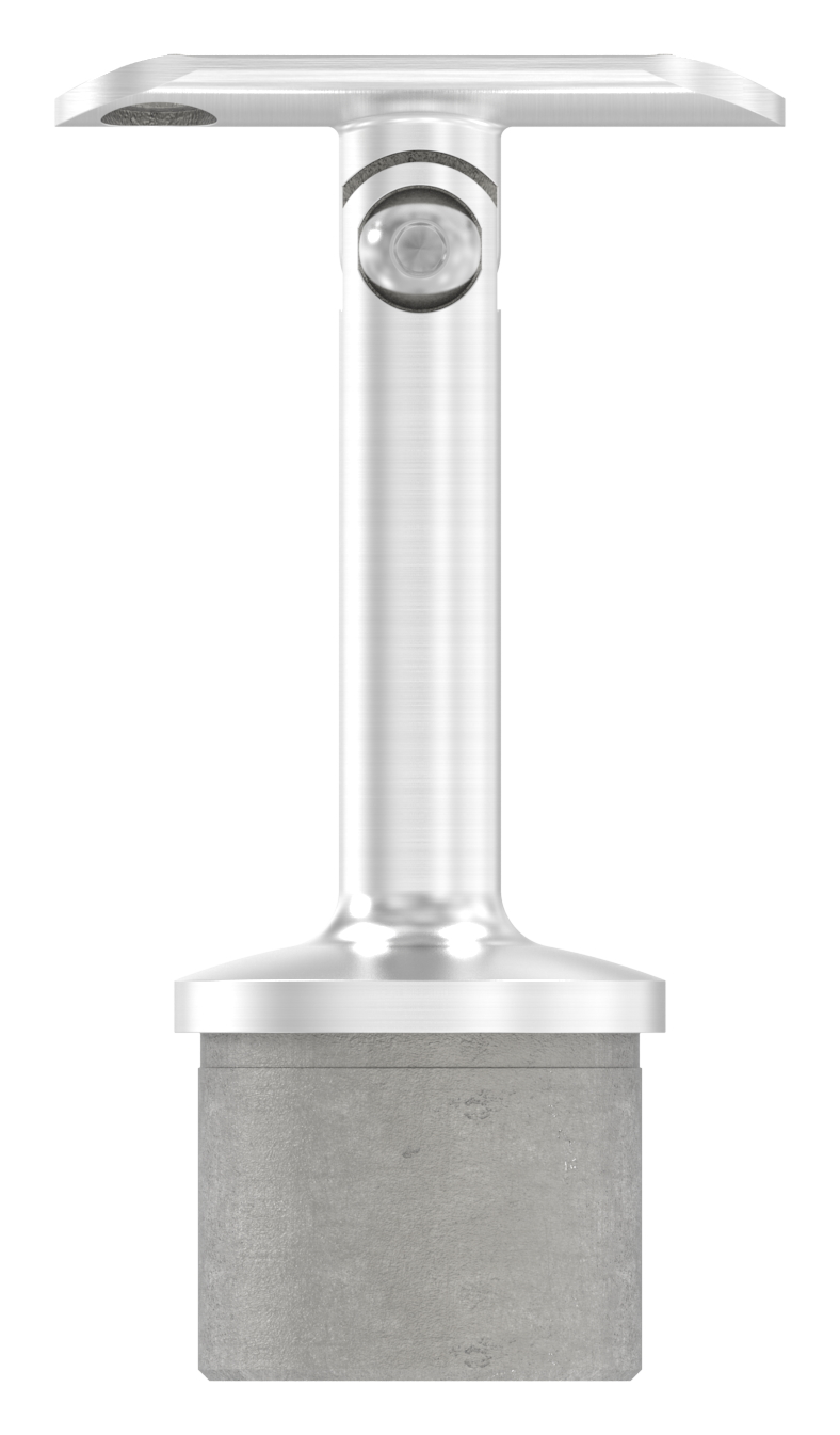 Rohrabschlussstopfen mit Gelenk und Platte, für 42,4x2,0mm, V2A