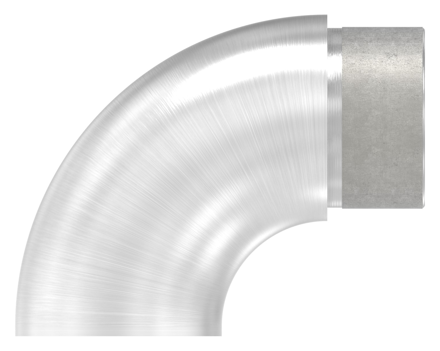 Endbogen 90° flach, für Rohr 42,4x2,5mm, V2A