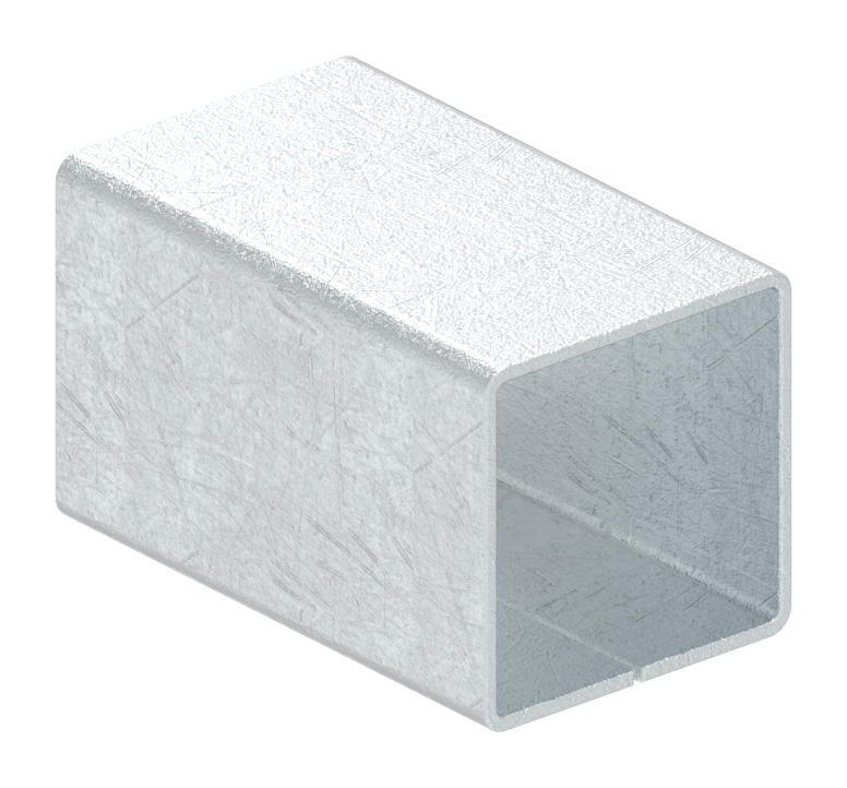 Ausgleichshülse von 8x8 auf 9x9mm, Länge 15mm, verzinkt Ausgleichshülse von 8x8 auf 9x9mm, Länge 15mm, verzinkt