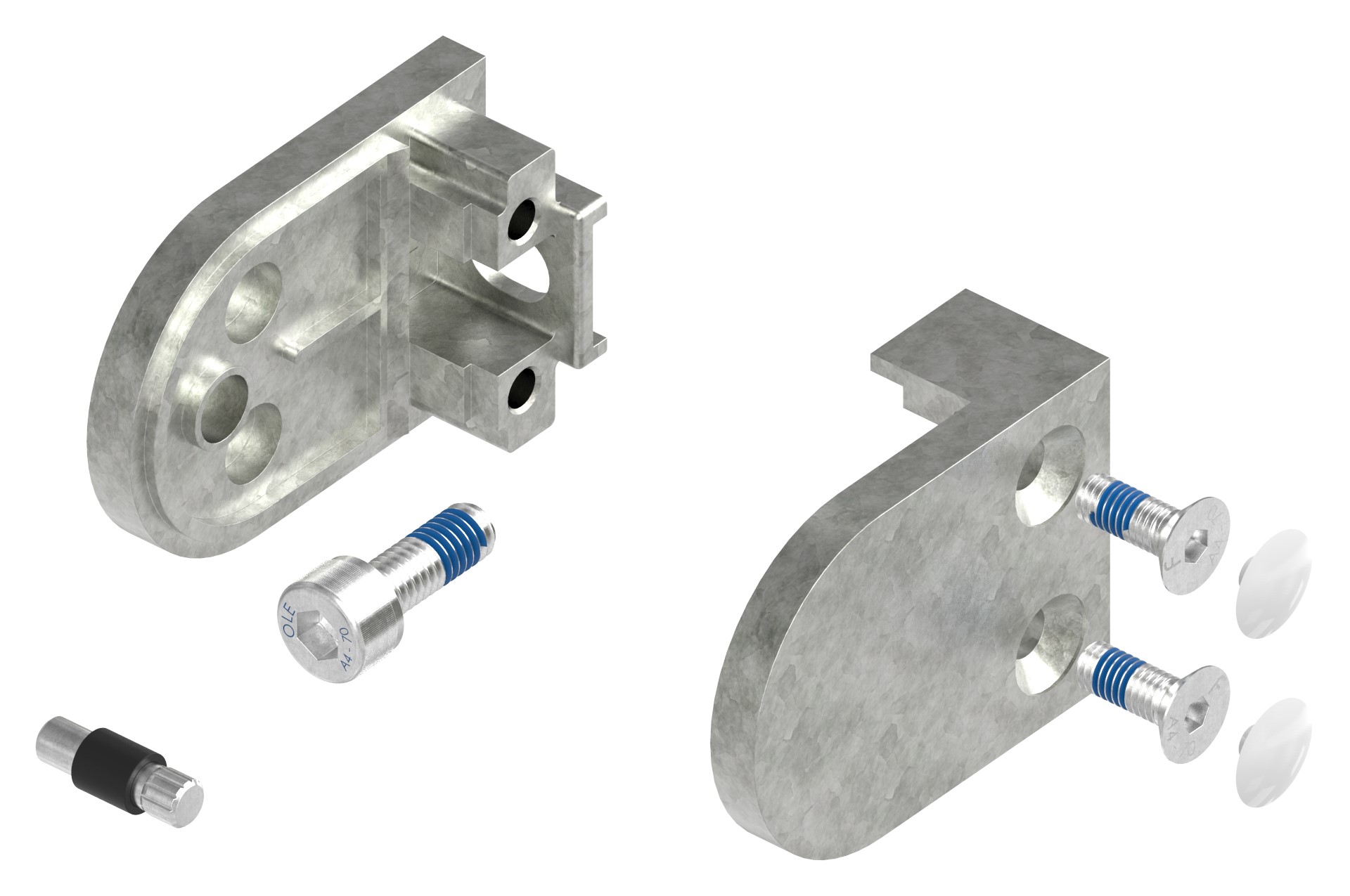 Glasklemme Mod. 12, Anschluss: gerade, Zink roh