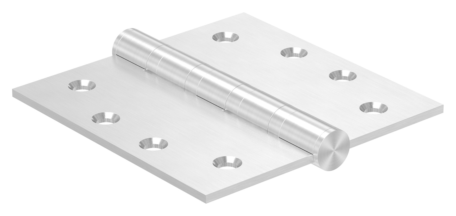 Edelstahl-Scharnier 102x102 mm mit festem Zapfen, V2A