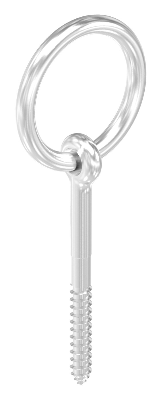 Ring mit Holzschraube, Rundeisen: 4mm, V4A