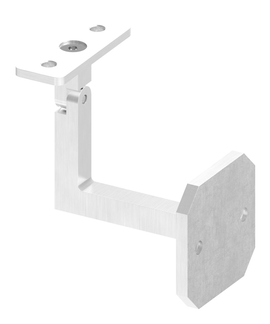 Handlaufhalter eckig mit gerader Handlaufanschlussplatte (Ronde und Bügel verschweißt), V2A