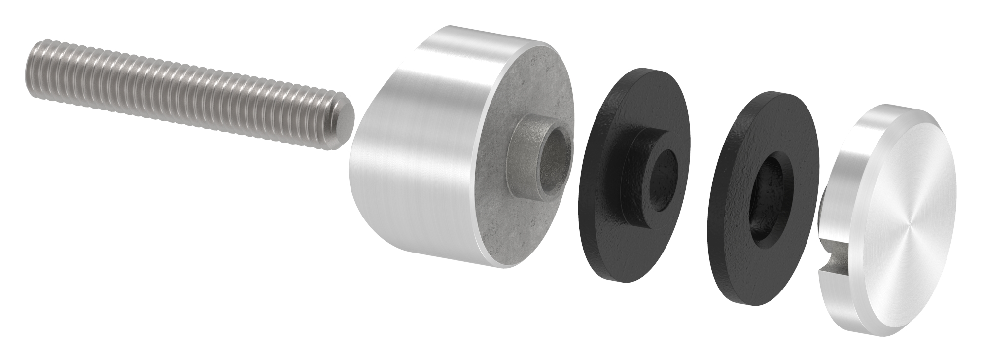 Glaspunkthalter 30mm, Anschluss: 48,3mm, V2A