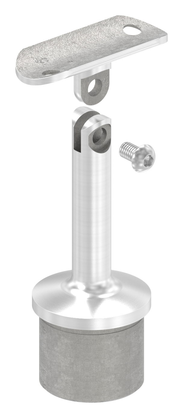 Rohrabschlussstopfen mit Gelenk und Platte, für 42,4x2,5mm, V4A
