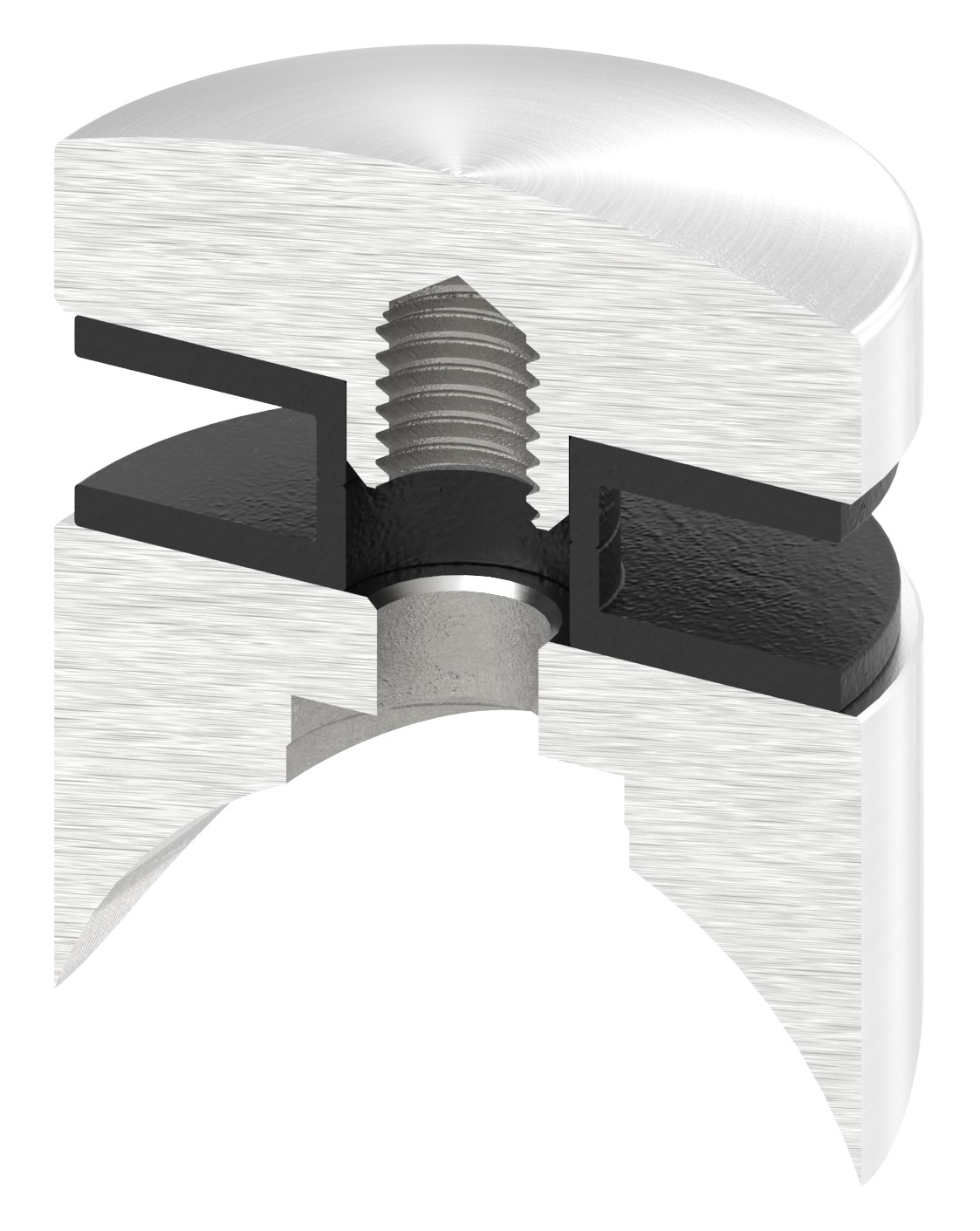 Glaspunkthalter 40mm, Anschluss: 42,4mm, V2A