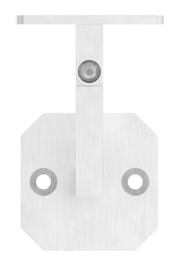 Handlaufhalter eckig mit gerader Handlaufanschlussplatte (Ronde und Bügel verschweißt), V4A