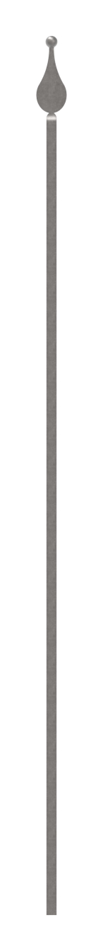 Zaunstab 12x12mm, H: 1000mm, Spitze und Kugel