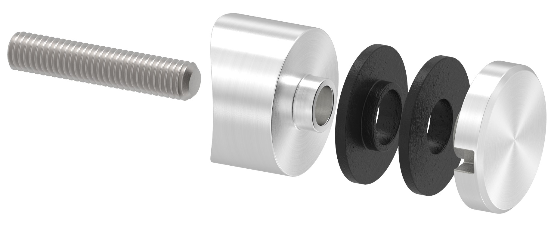 Glaspunkthalter 30mm, Anschluss: 42,4mm, V4A