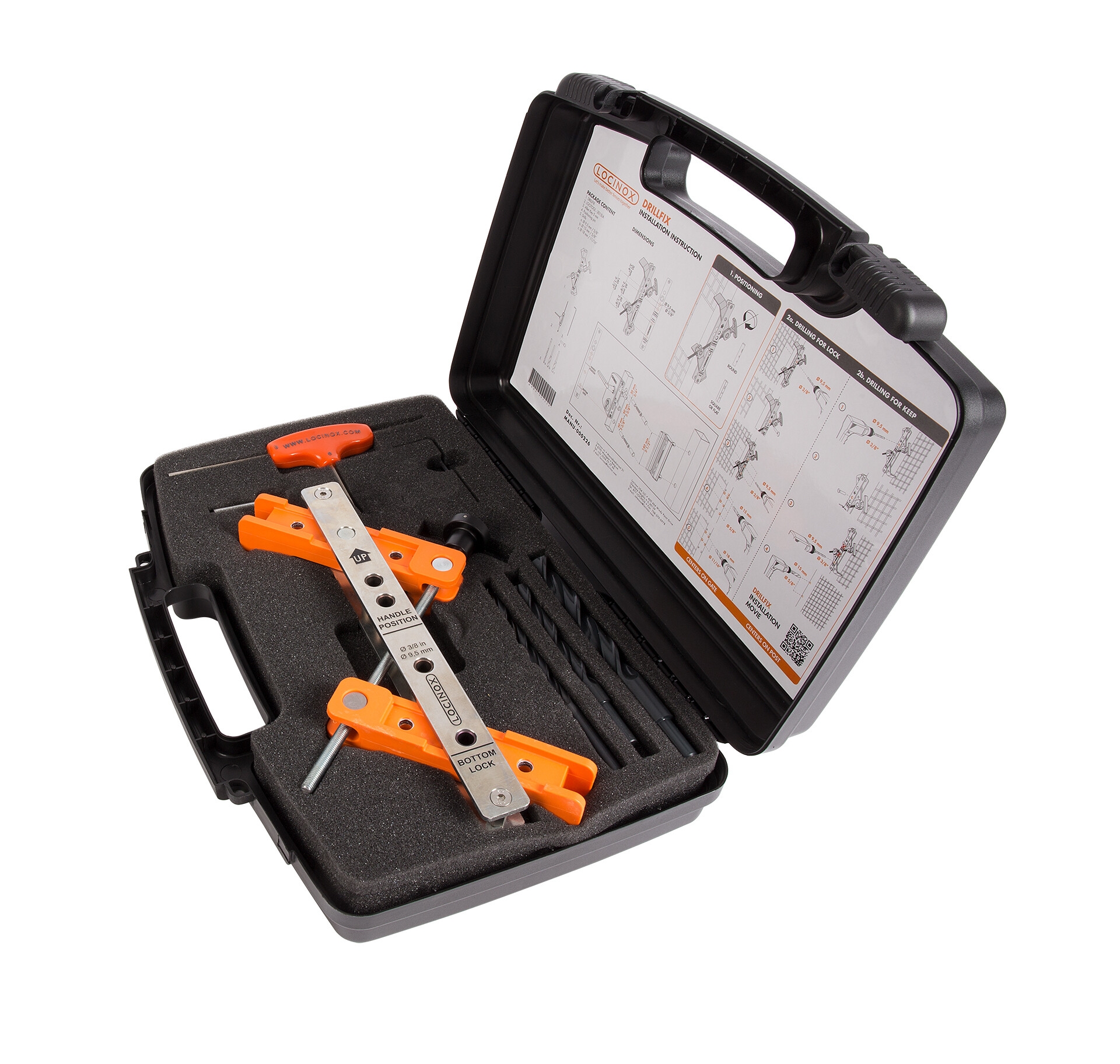 Werkzeugkoffer mit Borschablone für Schlösser und Anschläge - DRILLFIX