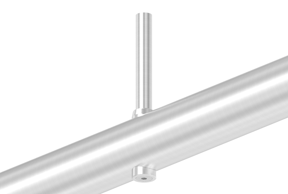 Ausgleichsstück für Rohr 48,3mm, Ø 18mm, mit Bohrung 7mm, V2A