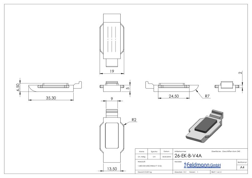 Sichtschutz Sicherungsboden EK Mod. 26, V4A