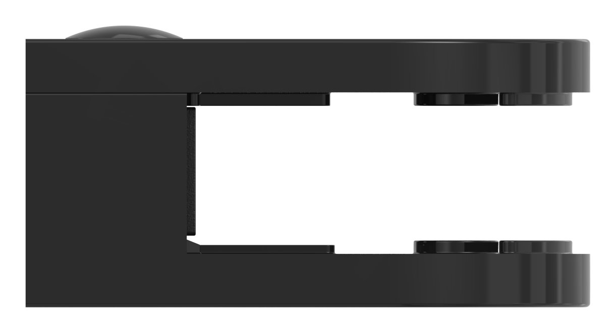 Glasklemme Mod. 38, Anschluss: gerade, Zink roh pulverbeschichtet RAL 9005 matt