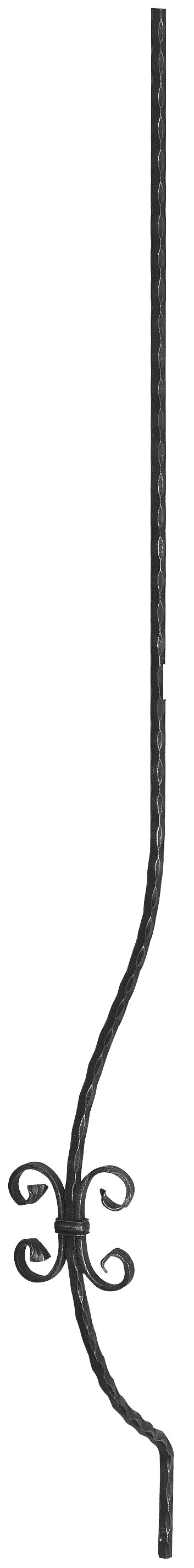 Korbgitterstab 12x12mm, gehämmert, H: 1500mm