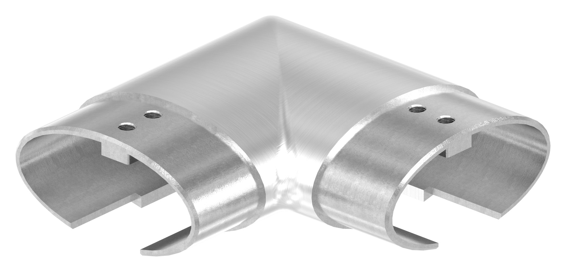 Verbinder 90° für Ovalnutrohr 80x40mm, V2A