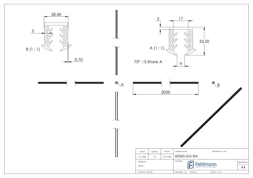 Keildichtung Glas 10,00 – 13,52mm, für Nut 27x30mm, 3m Keildichtung Glas 10,00 – 13,52mm, für Nut 27x30mm, 3m