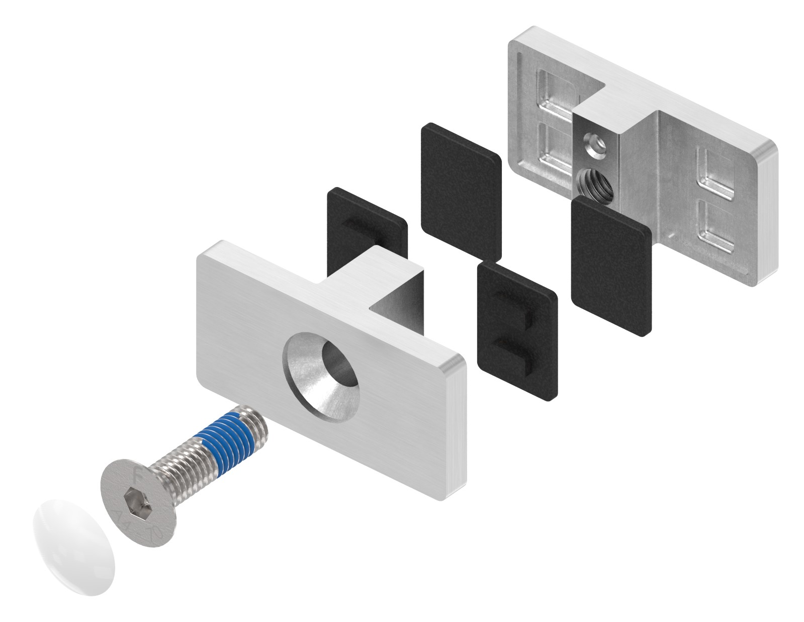 Glasausrichter für Ganzglasgeländer, für Glas 16,76 - 17,52mm