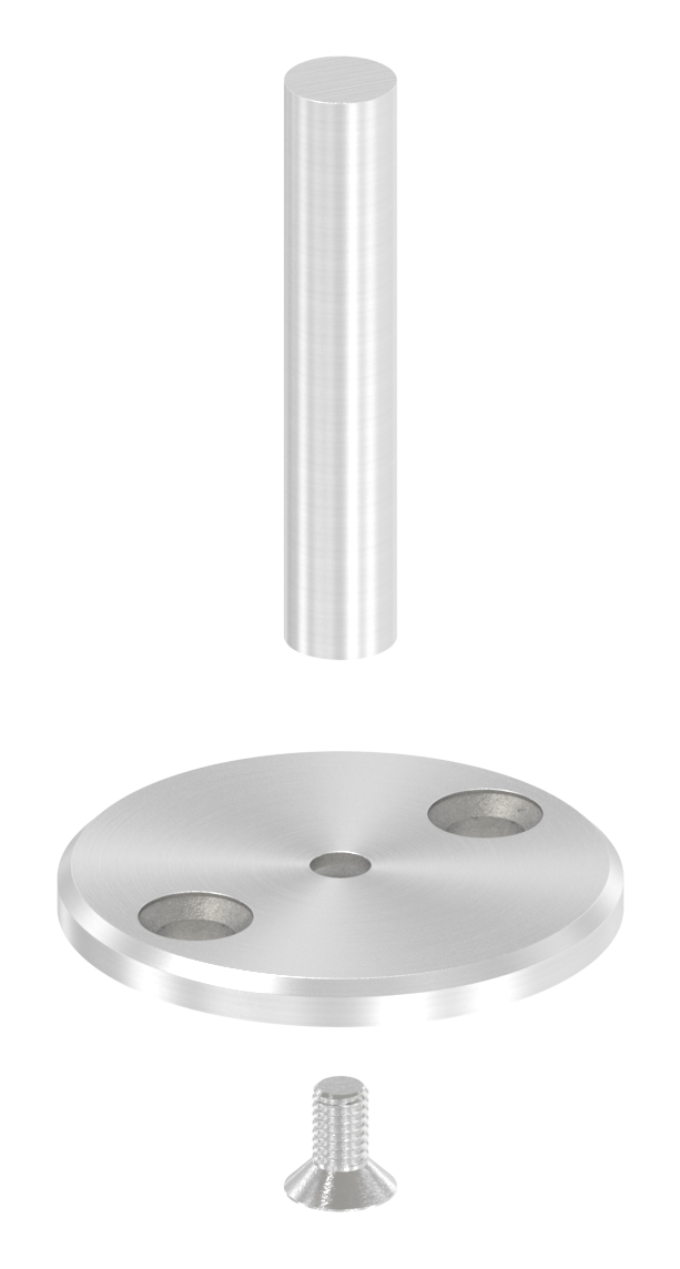 Handlaufstütze mit Ronde zum Anschweißen, V2A