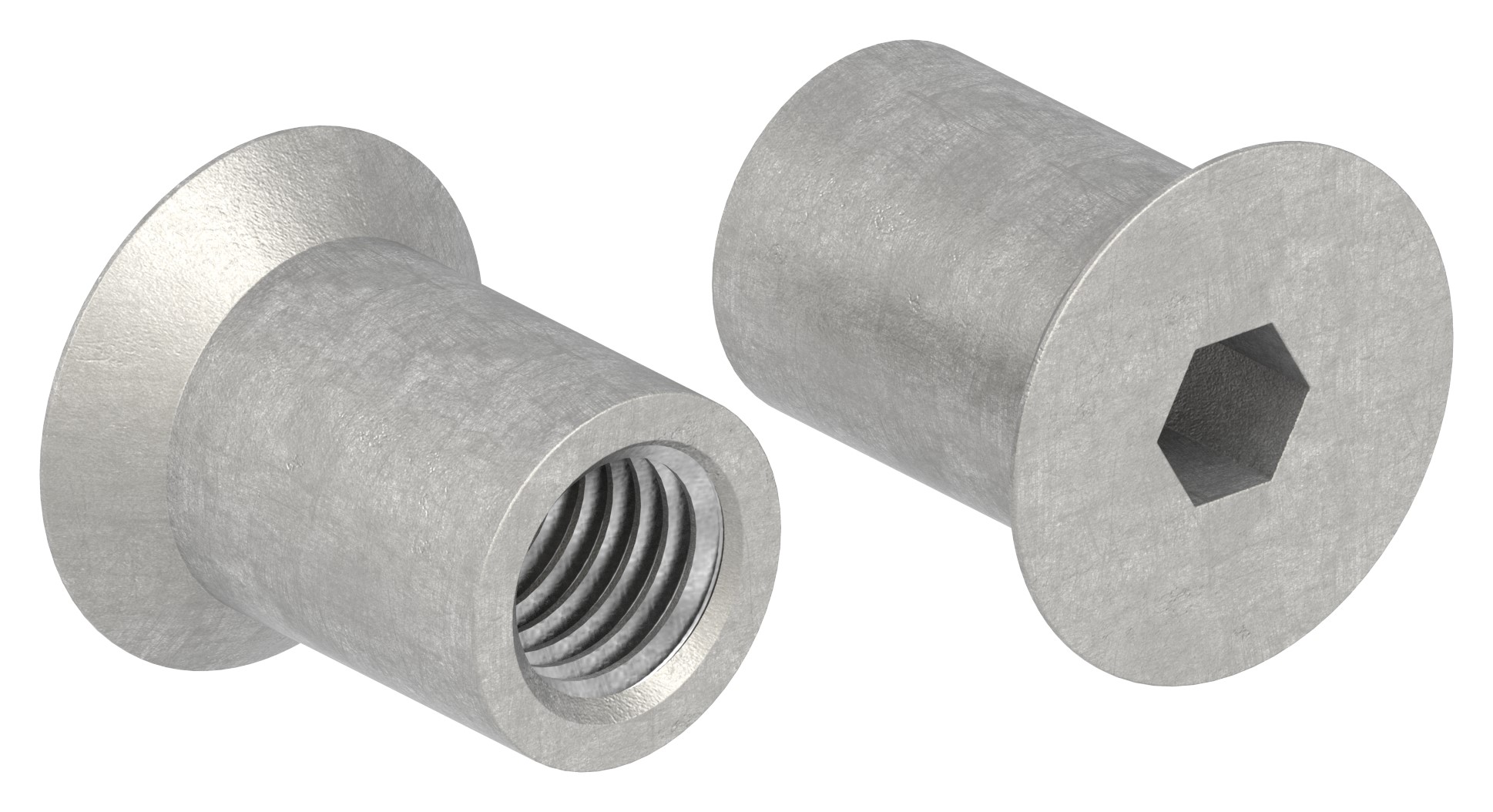 Hülsenmutter mit Senkkopf und ISK, M10x20, V2A