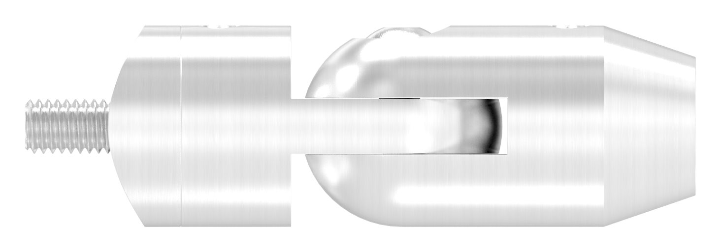 Querstabhalter mit Gelenk (zum Stoßen von vorne) 33,7mm Rohr, 10,2mm Bohrung, V2A