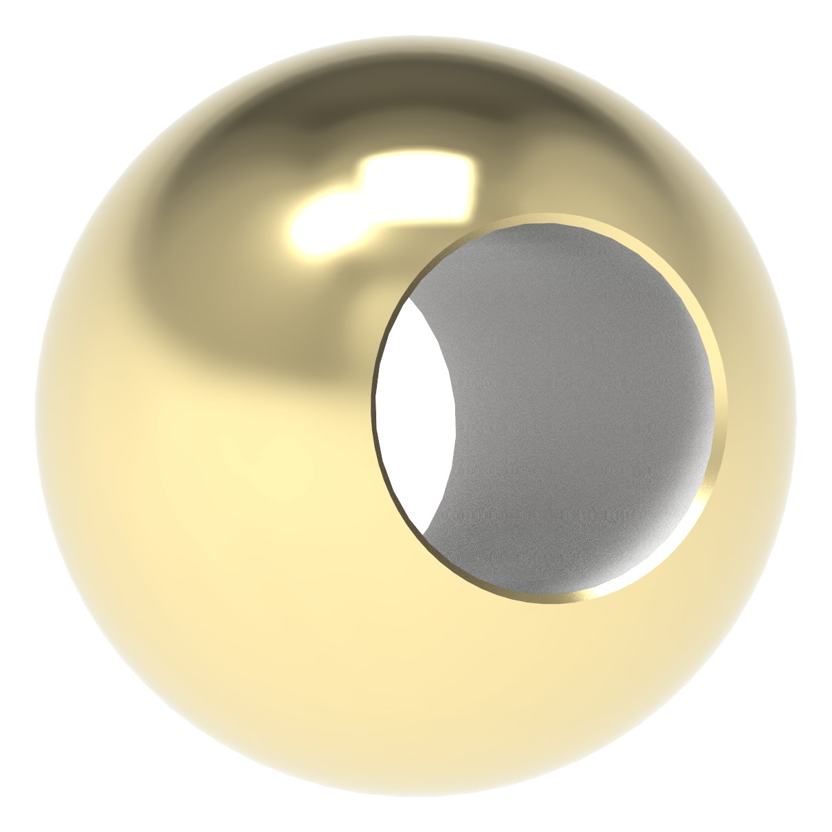 Messingkugel Ø 25mm mit DG-Bohrung 12,2mm