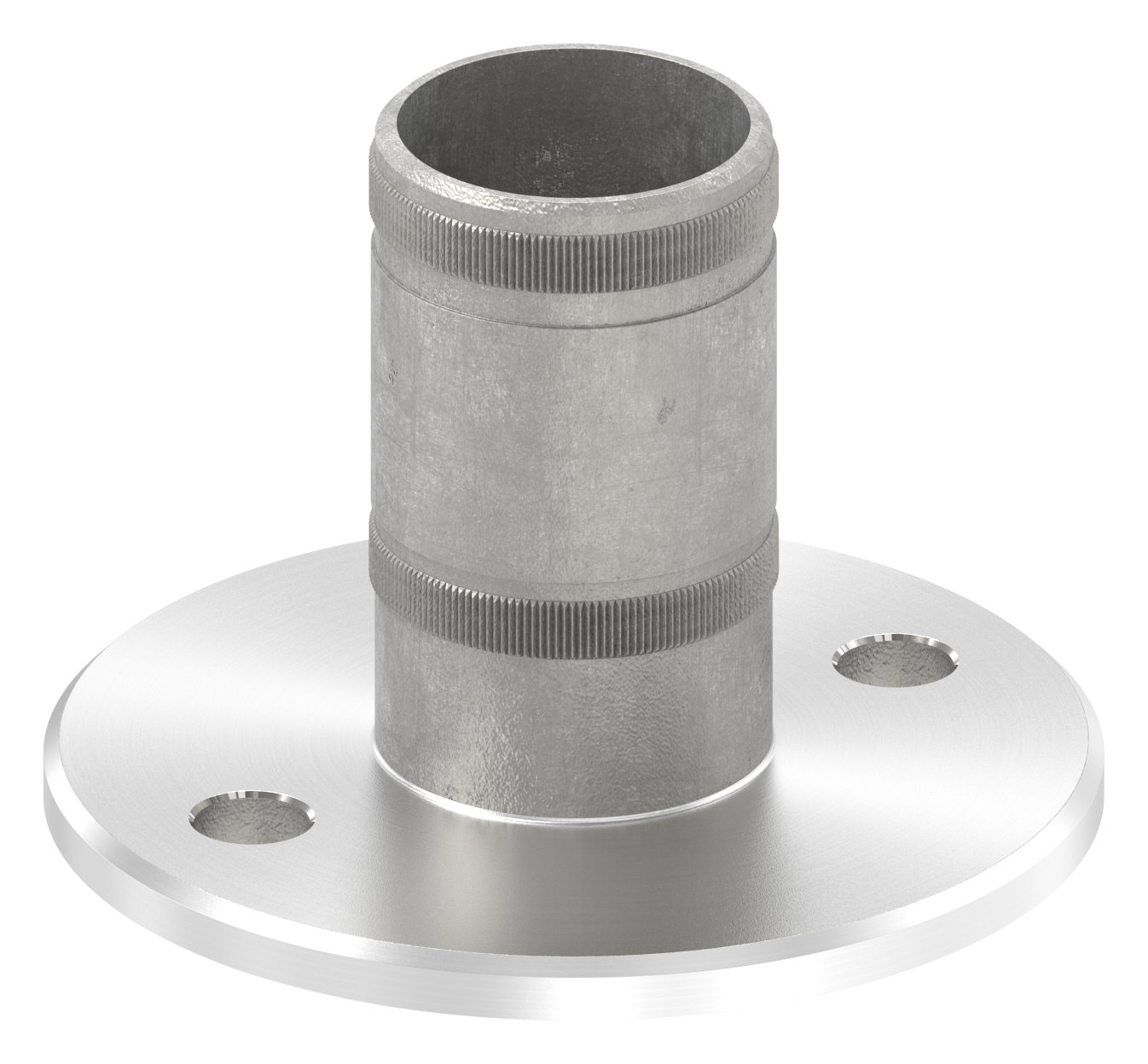 Wand- und Bodenanker mit Rändelung, für Rohr 42,4x2,0mm, V2A