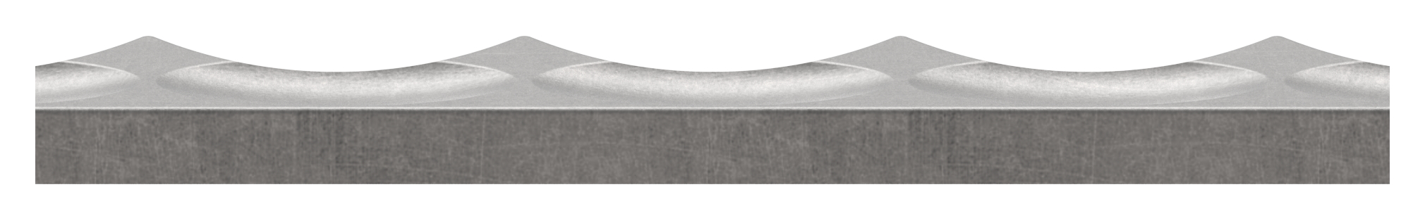 Flacheisen 40x8mm, gewellt und Kanten gehämmert, L: 3000mm