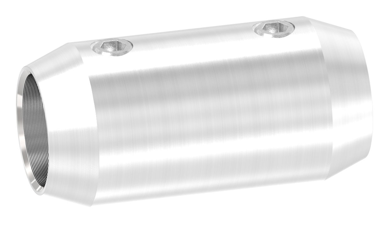 Stabverbinder für 12mm Rund, L: 36mm, Ø 18mm, V2A