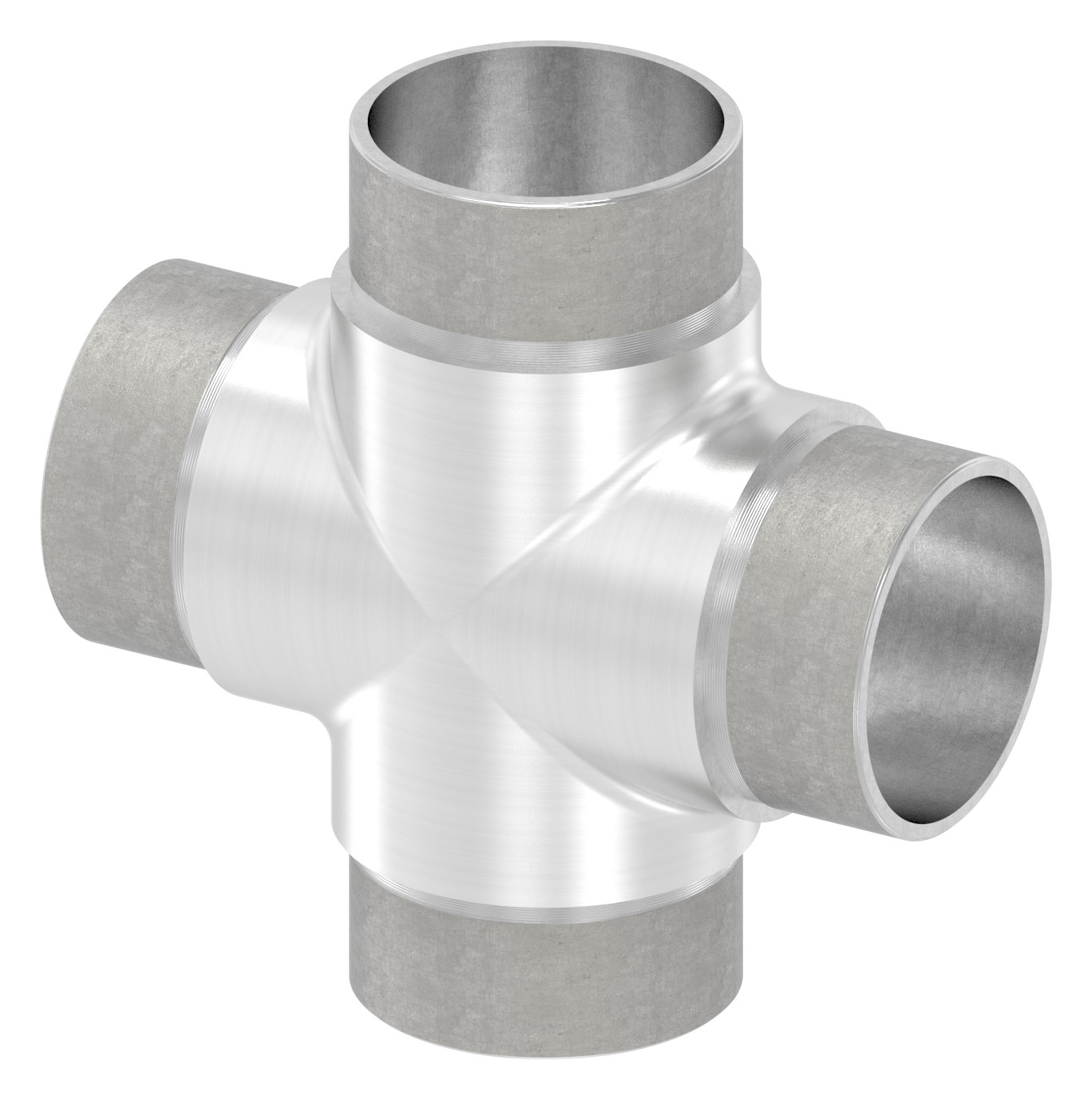 Kreuzstück, für Rohr 48,3x2,0mm, V2A