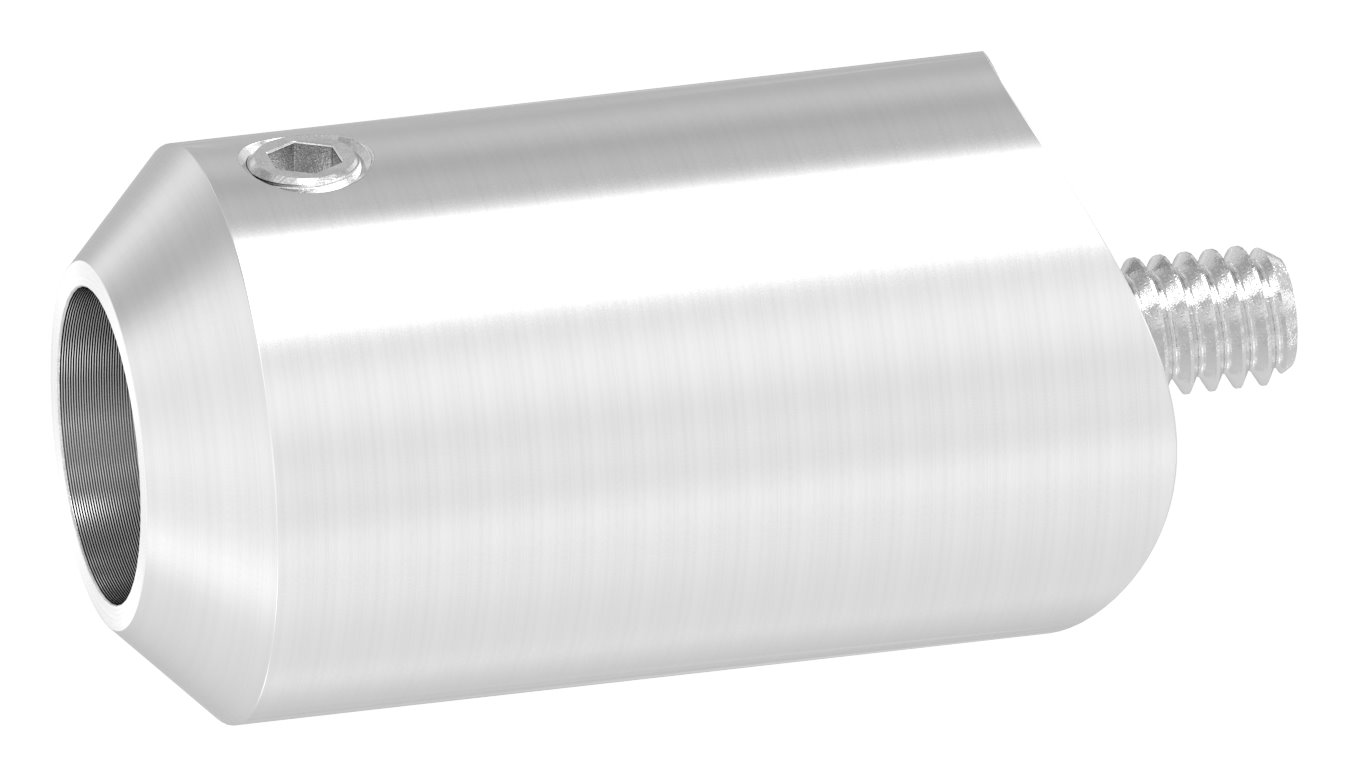 Querstabhalter zum Stoßen, Bohrung Ø 12,5mm, Anschluss 33,7mm, V2A
