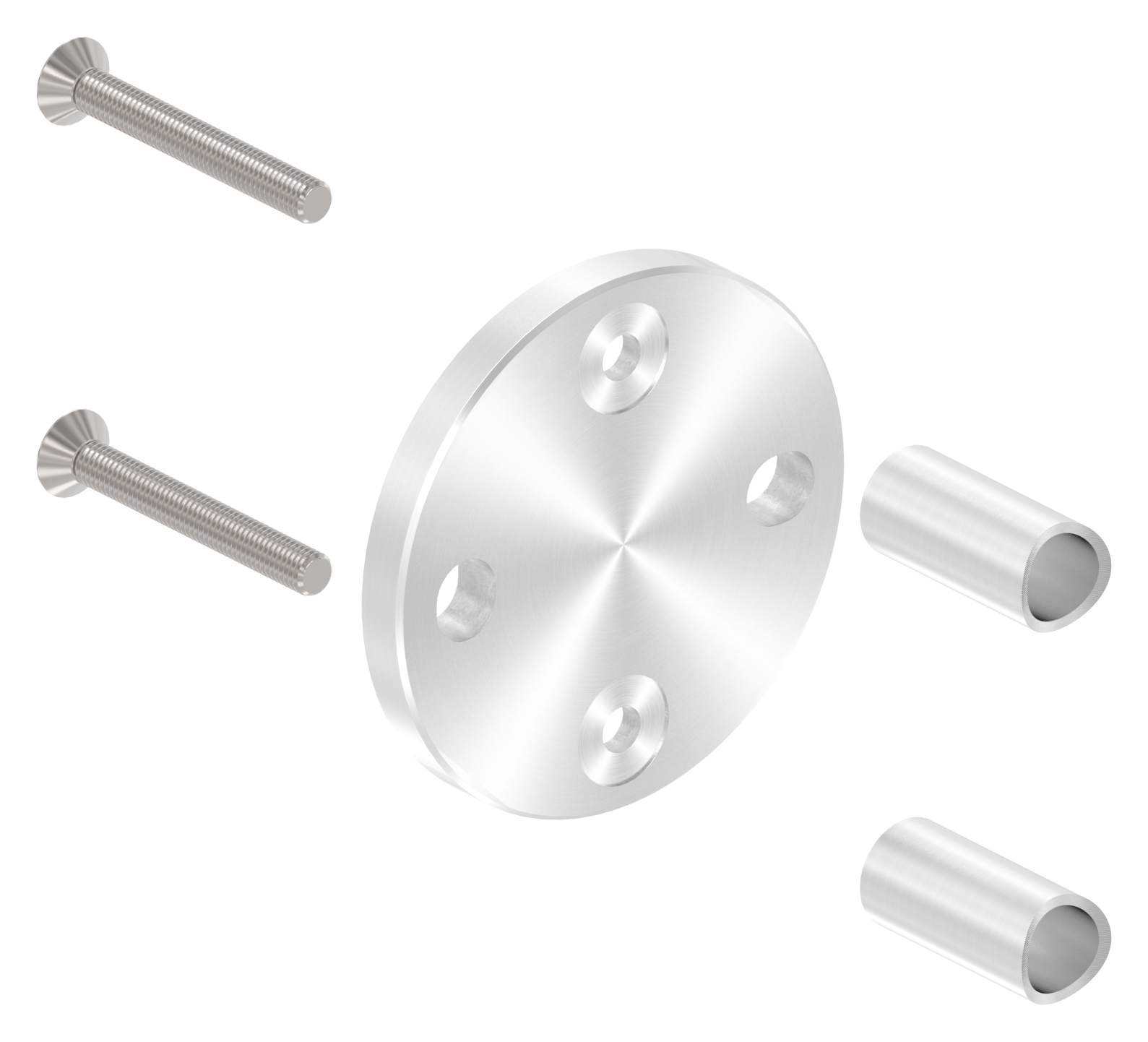 Wandbefestigung für Geländerpfosten 42,4mm, V2A