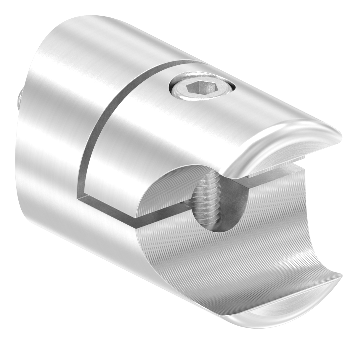 Halter für rundes Klemmprofil 21,3mm Anschluss: 42,4mm, V2A