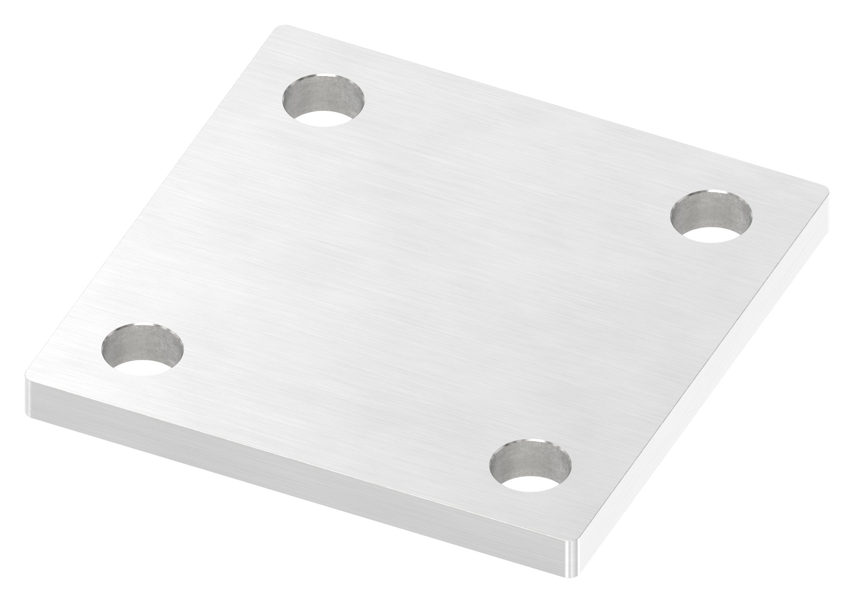 Ankerplatte, 100x100x8mm, mit Längsschliff, V4A