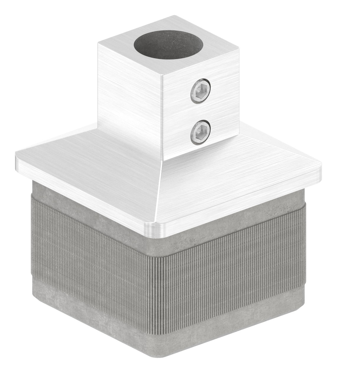 Stopfen für 40 x 40 x 2,0mm mit Bohrung 12,2mm, V2A